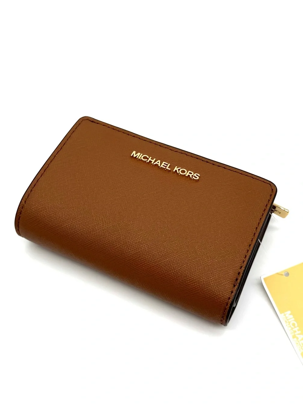Michael Kors Medium Bifold Zip Chain Wallet Luggage